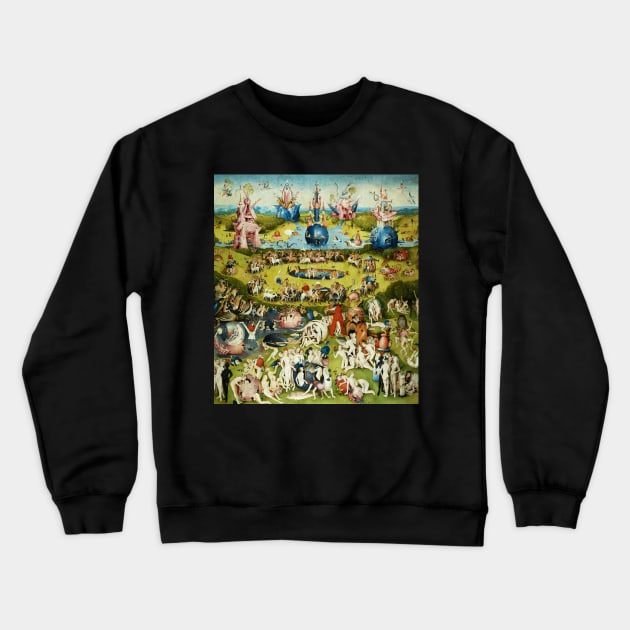 Garden of Earthly Delights , Paradise and Hell by Hieronymus Bosch Crewneck Sweatshirt by BulganLumini